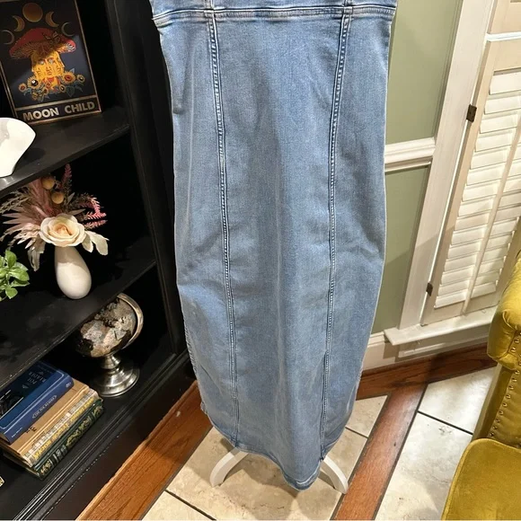 American Eagle Denim Button Front Midi Dress – Size 6 - Picture 4 of 11